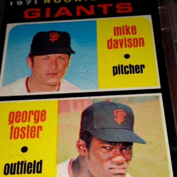 1971 TOPPS BASEBALL CARD GIANTS ROOKIES MIKE DAVISON/GEORGE FOSTER #276 EX 5 - Picture 4 of 6